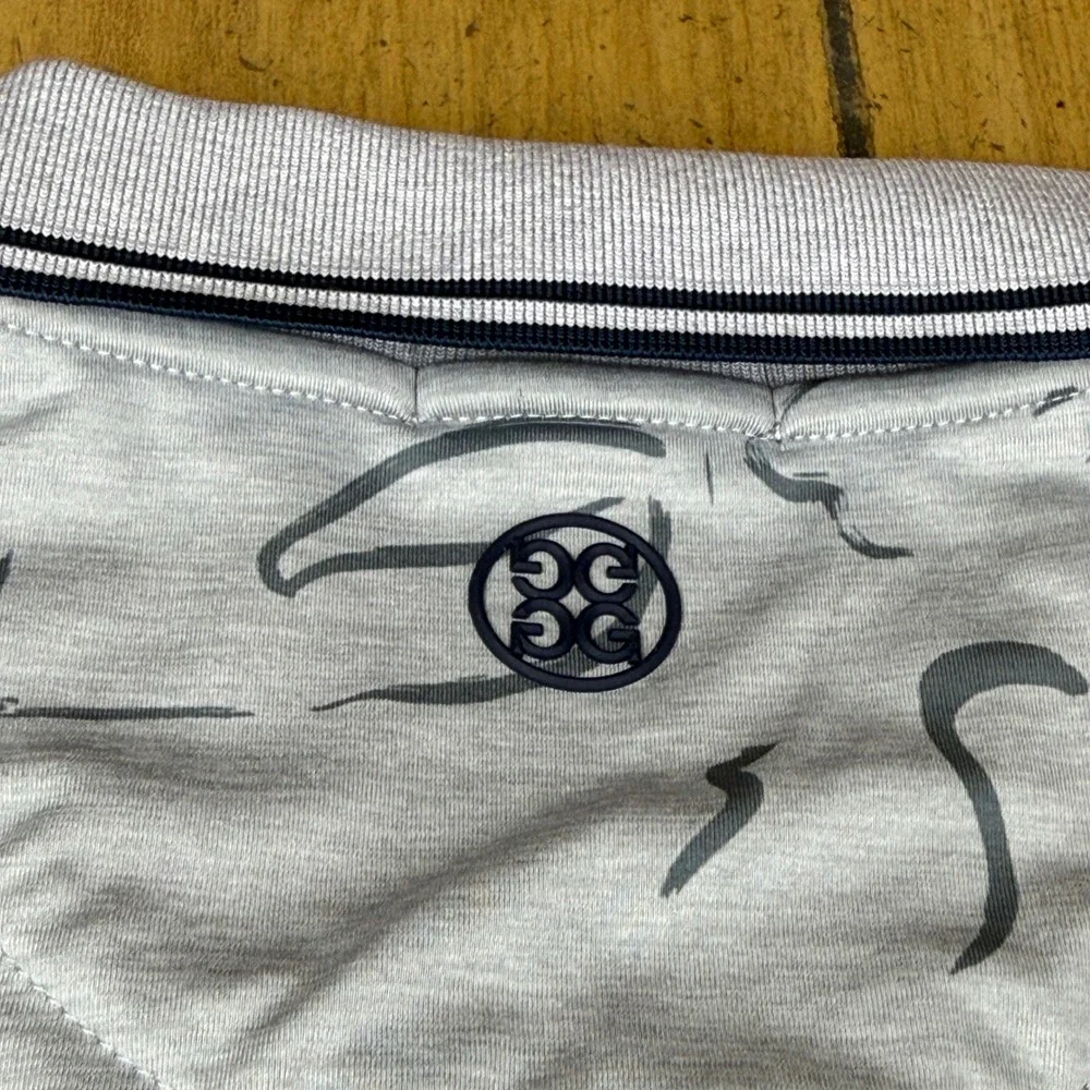 G/FORE Mens Floral Print Polo Shirt Grey XXL‎ Short Sleeve Golf Performance